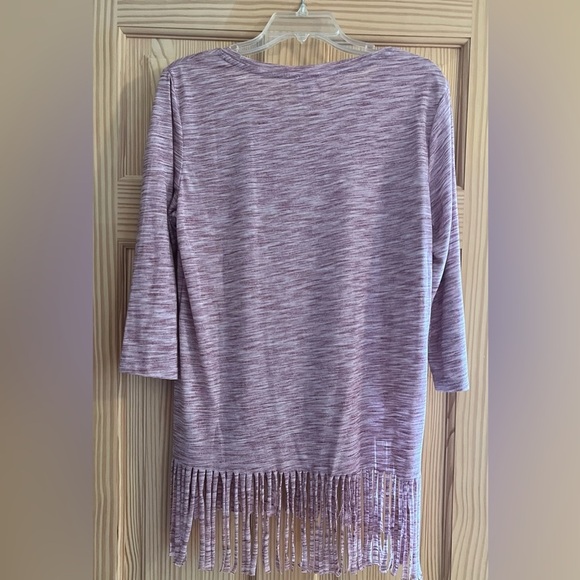 Women’s Ariat 3/4 Sleeve Light Purple Round Neckline Relaxed Fit Size Med - Picture 2 of 6